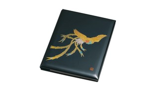 37-2808 ブック型ピクチャー 黒塗 鳳凰 Book-Shaped Picture w Phoenix