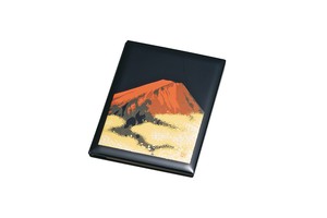 37-2806 ブック型ピクチャー 黒塗 赤富士 Book-Shaped Picture AKAFUJI