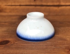 こしょくまるけ　紺流し　クレール型中平　12cm【日本製　飯碗　茶碗　和食器　陶器　織部】ヤマ吾陶器
