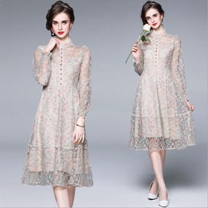 Casual Dress Spring One-piece Dress Embroidered Ladies' M NEW