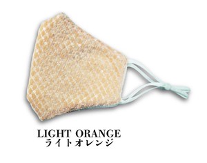 スエード素材　スパンコール付マスク　ライトオレンジ