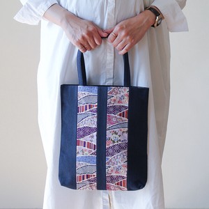 5 OF Indigo-Dyed Handbag Tote Bag Ladies Japanese Pattern Japanese Craft
