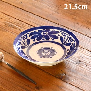 Mino ware Main Plate Japanese Style Indigo 21.5cm