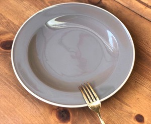 タマリム型　チャコール8.0皿　24cm【日本製　大皿　カレー皿　パスタ皿　和食器　陶器　織部】ヤマ吾陶器