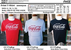 Coca-Cola コカ・コーラ 【 Tシャツ/1930~40年代 IN BOTTLE 】フルーツオブザルーム  CC-VT4sp