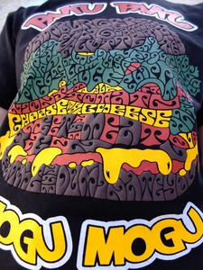 ハンバーガーTシャツ 〜パクパクモグモグ〜　C/#ブラック