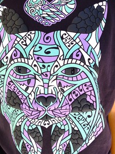 山猫〜スペインオオヤマネコ〜のTシャツ　C/#墨ブラック