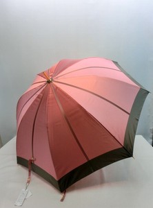 通年新作)雨傘・長傘-婦人　甲州織先染朱子生地中ボーダー柄軽量大寸ジャンプ日本製雨傘