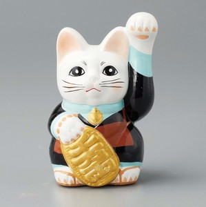 Fortune Ornament Welcoming Cat Beckoning cat Black