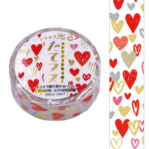 Washi Tape Heart Gift WORLD CRAFT Washi Tape Kira-Kira Vertical Masking Tape Hearts