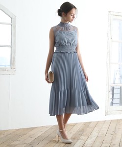 Lace Waist Gather Switching Deformation Pleats Skirt One-piece Dress Dress