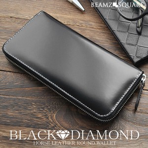 Black Diamond Round Fastener Long Wallet 730 BLACK SQUARE