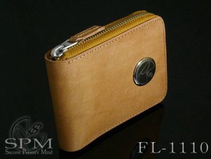 Bifold Wallet Cattle Leather Round Fastener Leather M Popular Seller