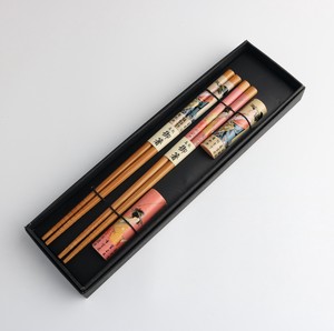 Souvenir Customer Ukiyoe(A Woodblock Print) stick Chopstick Chopstick Rest 2 Sets