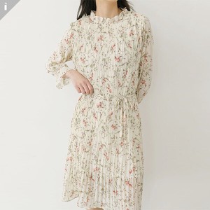 Casual Dress Ruffle Small Floral Pattern Long One-piece Dress
