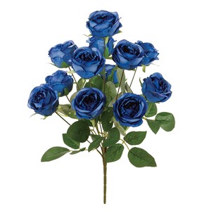 【セール品】MAGIQ　ルシアローズブッシュ　ロイヤルブルー　造花　アーティフィシャル　バラ