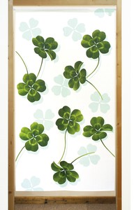 Japanese Noren Curtain Clover 85 x 150cm Made in Japan