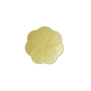 小田陶器 コトハナ 11小皿 立葵 薄黄[日本製/美濃焼/和食器]