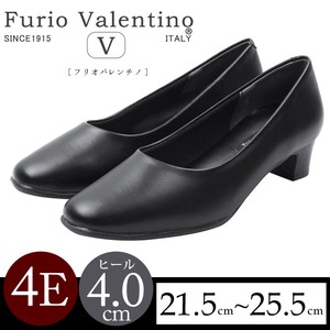 【4E/4cmヒール】Furio Valentinoリクルートパンプス プレーン ヒール 美脚 仕事 黒 婦人靴 冠婚葬祭