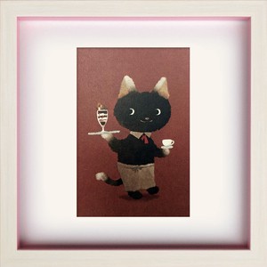 アートフレーム　菜生(nao) 菜生(nao)  Square Frame 猫　ねこカフェの店員さん-PK
