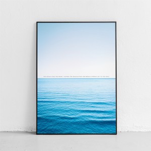 アートポスター【水平線】B3　A2　B2　北欧　海　波　写真　青　ブルー　名言　コロブス