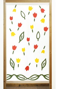 Japanese Noren Curtain Tulips 85 x 150cm Made in Japan