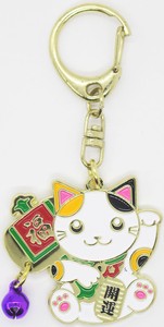 Key Ring Metal Better Fortune Cat Souvenir Japanese Style