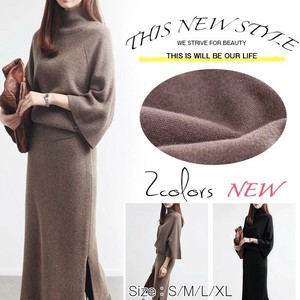 A/W One-piece Dress Turtle Neck Long Knitted