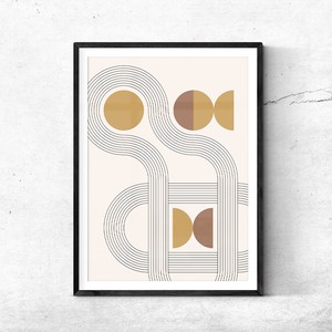 アートポスター【LINE 01】B3　A2　B2　A1　B1　北欧　抽象画　幾何学模様　シンプル　スタイリッシュ
