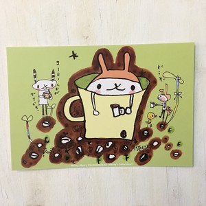 ポストカード　ぼんちゃんとコーヒー
