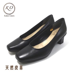 Natural Leather Genuine Leather Wide Pumps