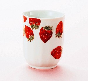 九谷烧 日本茶杯 陶器 草莓 日本制造