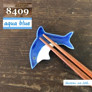 Animal Craft Aqua Blue Dolphin Chopstick Rest Mino Ware Made in Japan