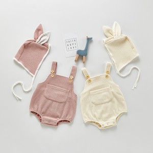 Korea Baby Net Knitted Overall Rompers Suspender Hats & Cap 2