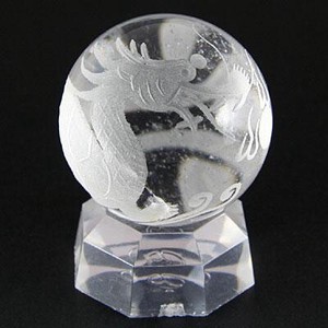 【彫刻置物】丸玉 水晶40mm (素彫り)