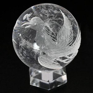 【彫刻置物】丸玉 水晶20mm (素彫り)