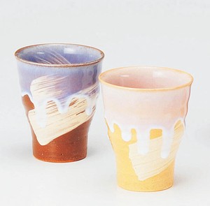 椿秀窯　フリーカップペア（色違い）【日本製  陶器  萩焼】