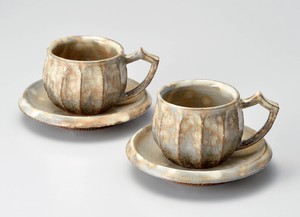 萩烧 茶杯盘组/杯碟套装 陶器 日本制造