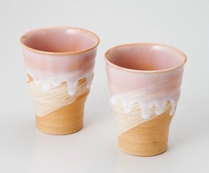 椿秀窯　萩の雫　フリーカップペア【日本製  陶器  萩焼】