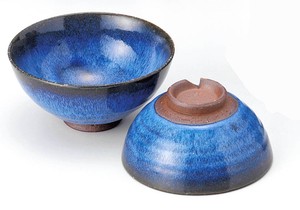 蒼釉わたつみ　組飯碗【日本製  陶器  萩焼】