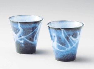 天龍窯　萩藍　ペアカップ【日本製  陶器  萩焼】