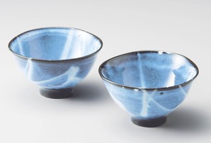 天龍窯　萩藍　組飯碗【日本製  陶器  萩焼】