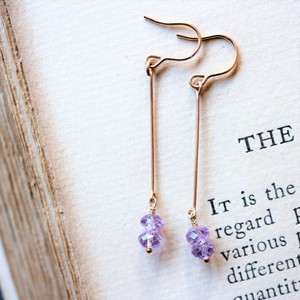 金耳针耳环（紫水晶） 直线