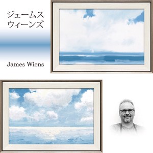 ジェームス ウィーンズ【ブルー・海・オーシャン・船・雲】カナダ男性作家＜樹脂フレーム＞