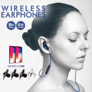 Bluetooth5 ワイヤレスイヤホン やわらかフックで耳に固定(OWL-BTEP06S)