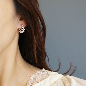〔14kgf〕アーチノンホールピアス　(イヤリング)　　(pearl earrings)