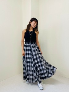 Skirt Plaid Flare Skirt Sheer