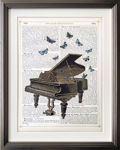 アートフレーム　マリオン・マコネギー Marion McConaghie Piano & Butterflies
