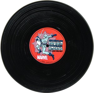 マーベル　レコード盤型プレート/MARVEL/「キャプテンアメリカ」「スパイダーマン」「ロゴ」
