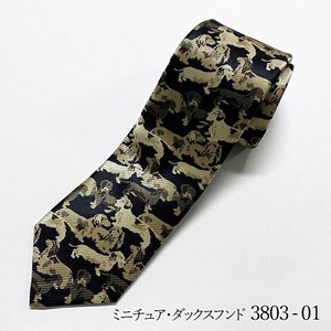 Dog pattern tie「ミニチュア・ダックスフンド」ネクタイ